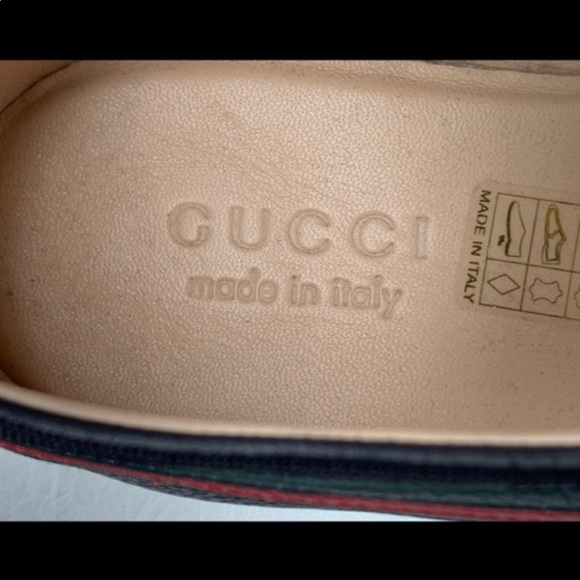 Gucci black leather web bee sneakers size 9.5 mens new in box no lid - Picture 4 of 6